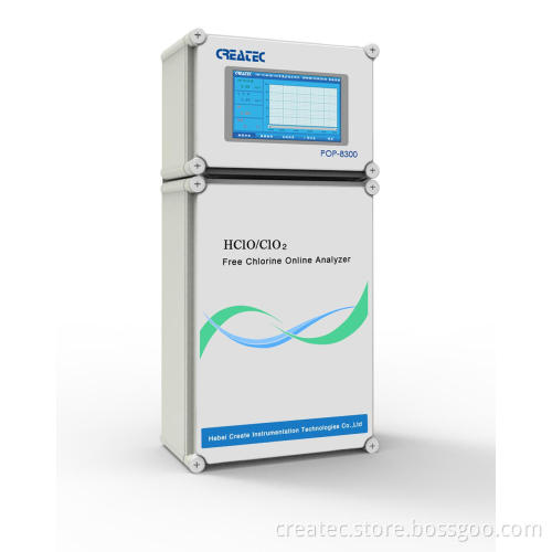 Swimming Pool Chlorine Analyzer: POP-8300 Free Chlorine Online Water Quality Testing Equipment for Hospitals